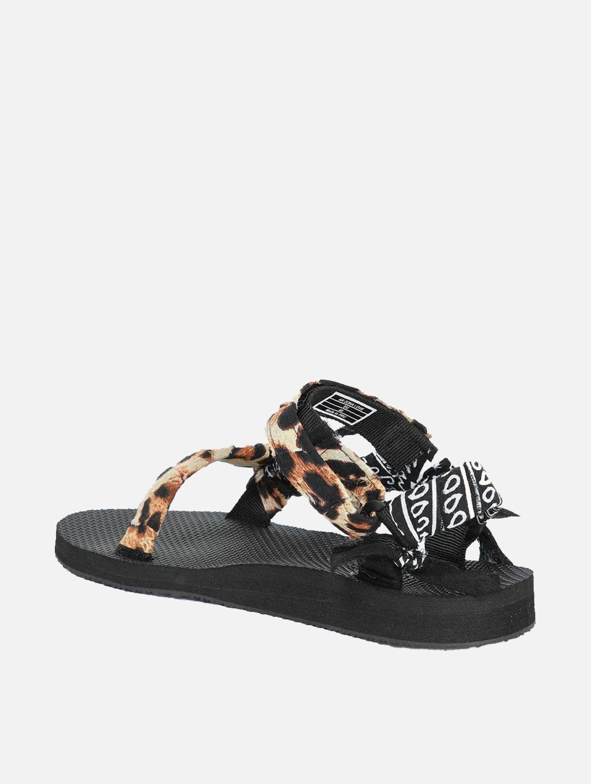 Trekky Sandal in Leopard Print & Black Bandana