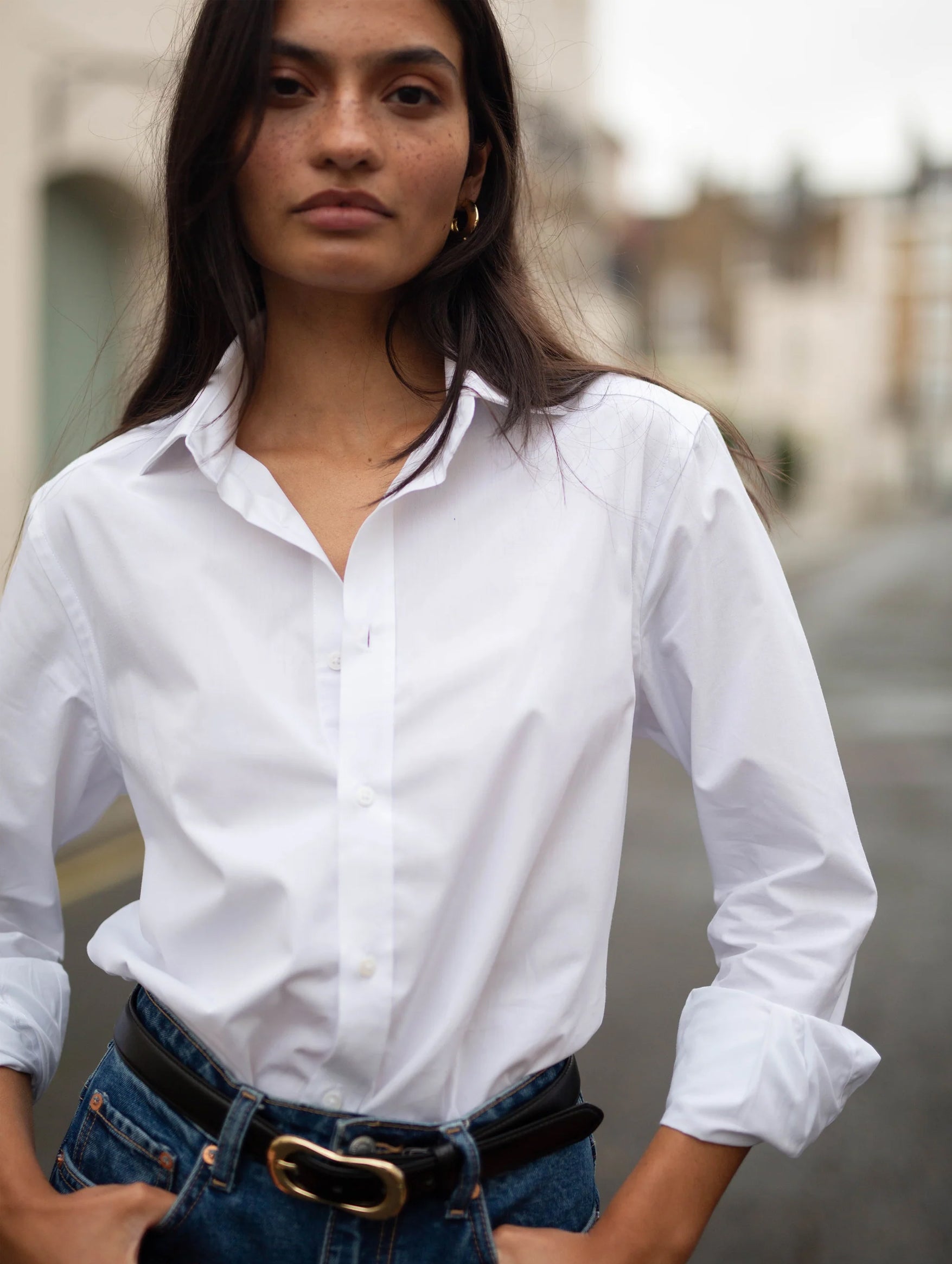 The Boyfriend Poplin Shirt in White