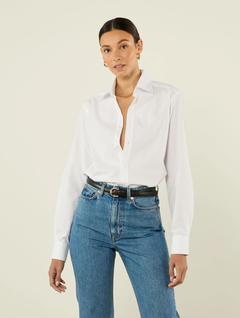 The Boyfriend Poplin Shirt in White