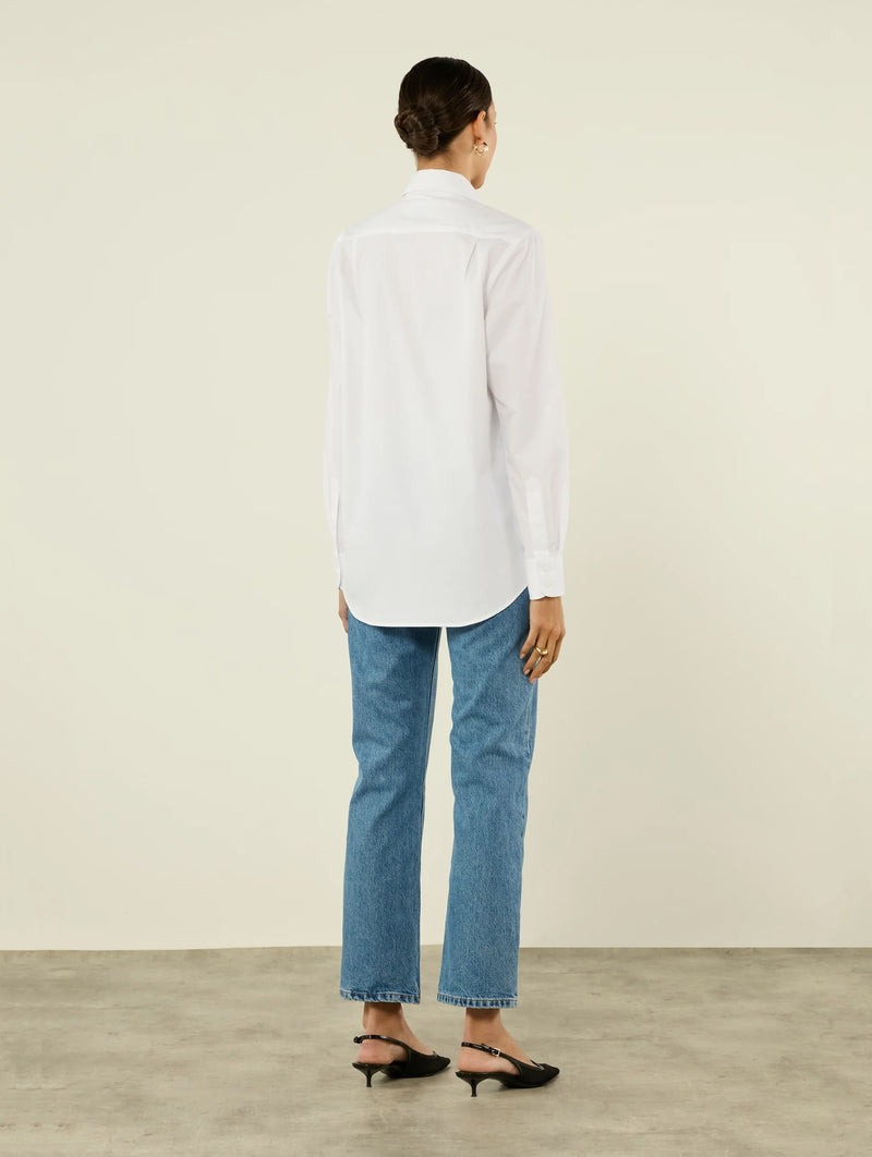 The Boyfriend Poplin Shirt in White