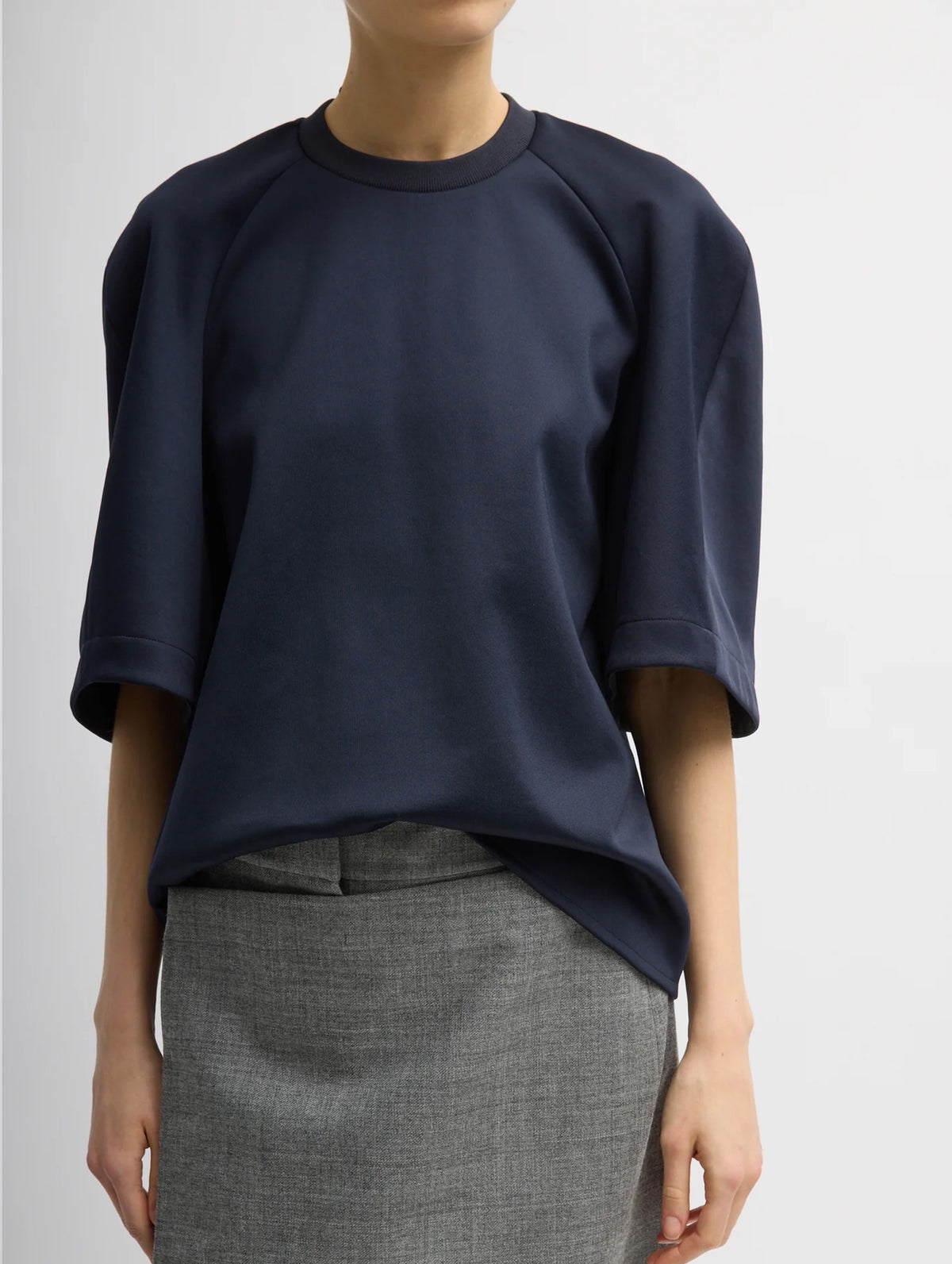 Active Knit Raglan Top in Navy