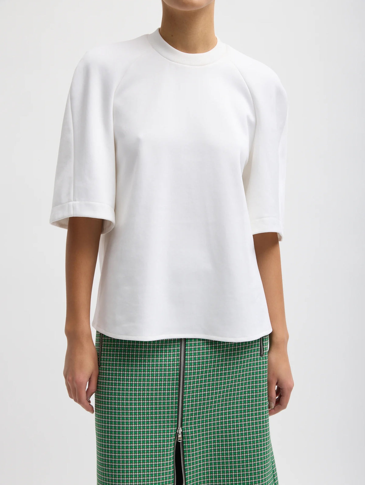 Active Knit Raglan Top in White