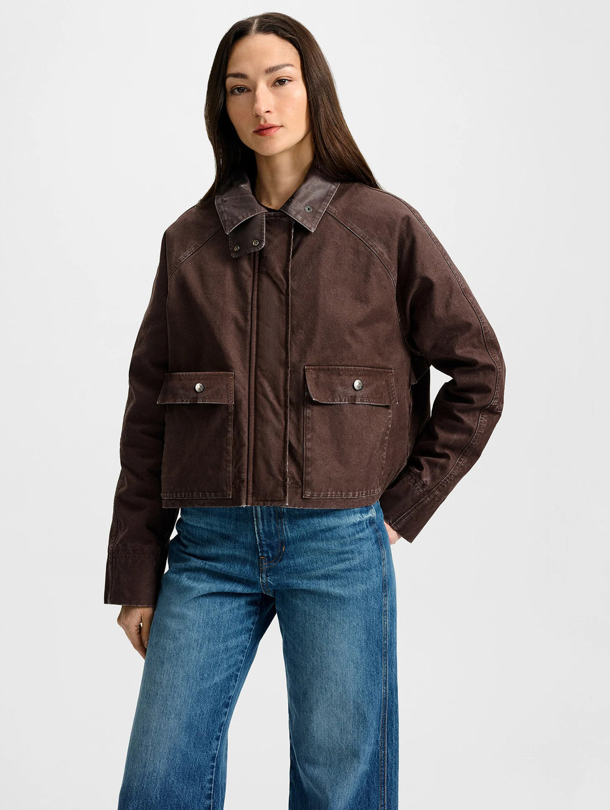 Arlo Canvas Chore Jacket in Dark Umber