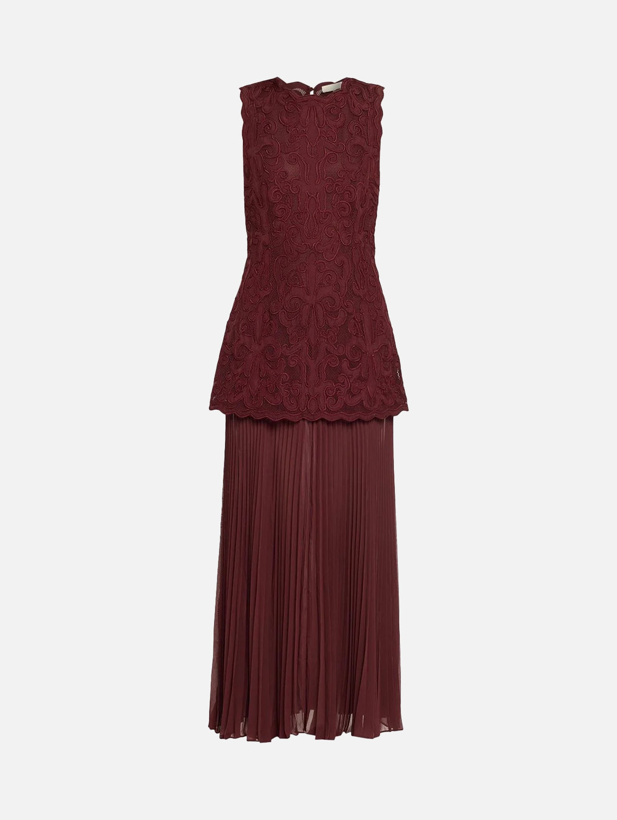 Auryn Applique Sleeveless Midi Dress in Mahogany