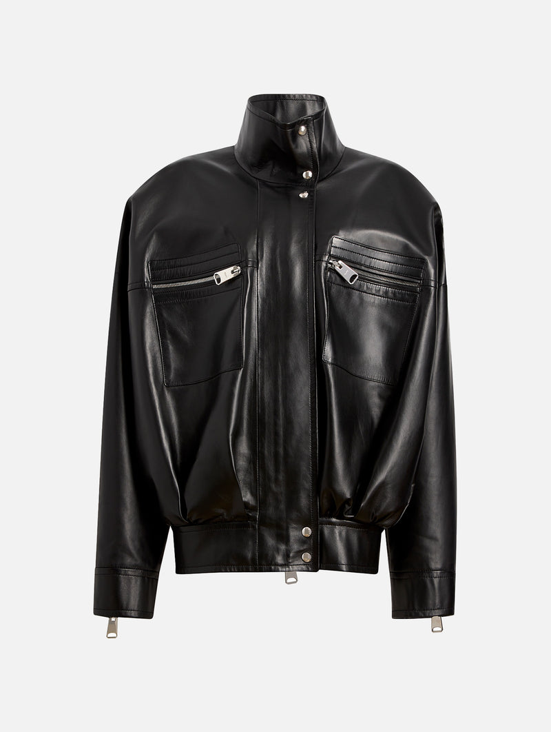 Ayman Leather Jacket in Black