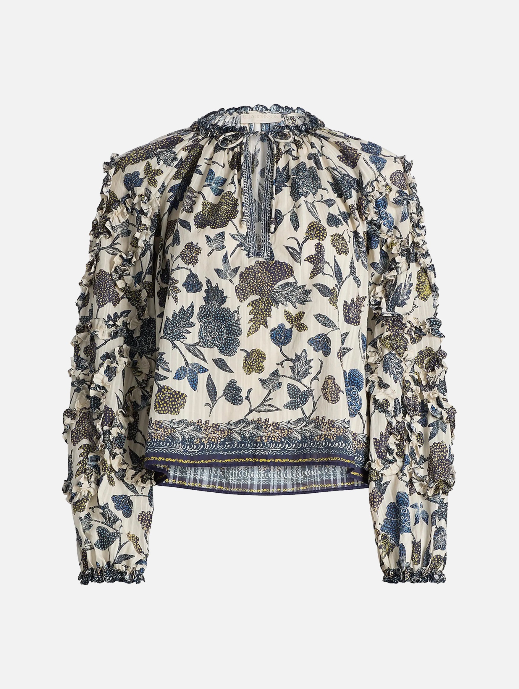 Azrou Long Sleeve Blouse in Porcelain