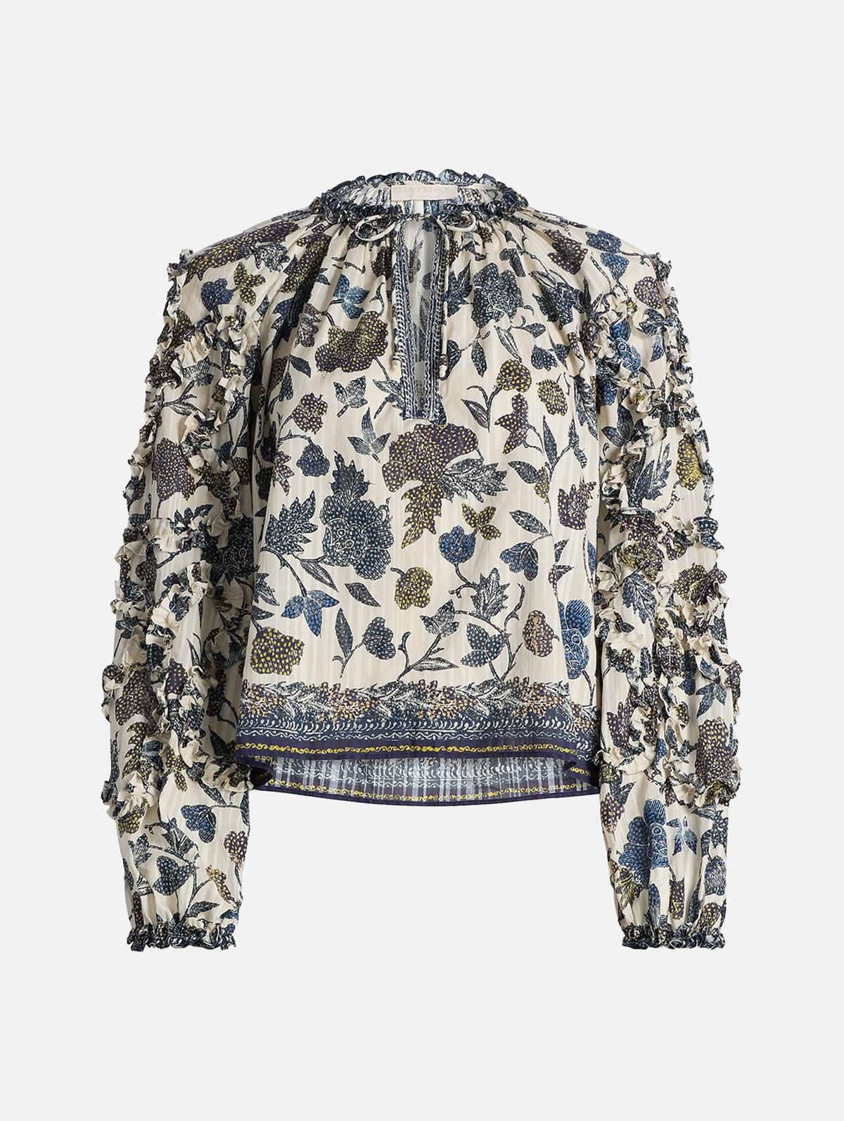 Azrou Long Sleeve Blouse in Porcelain