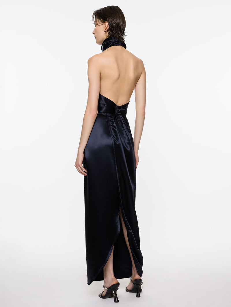 Back Wrap Dress in Navy