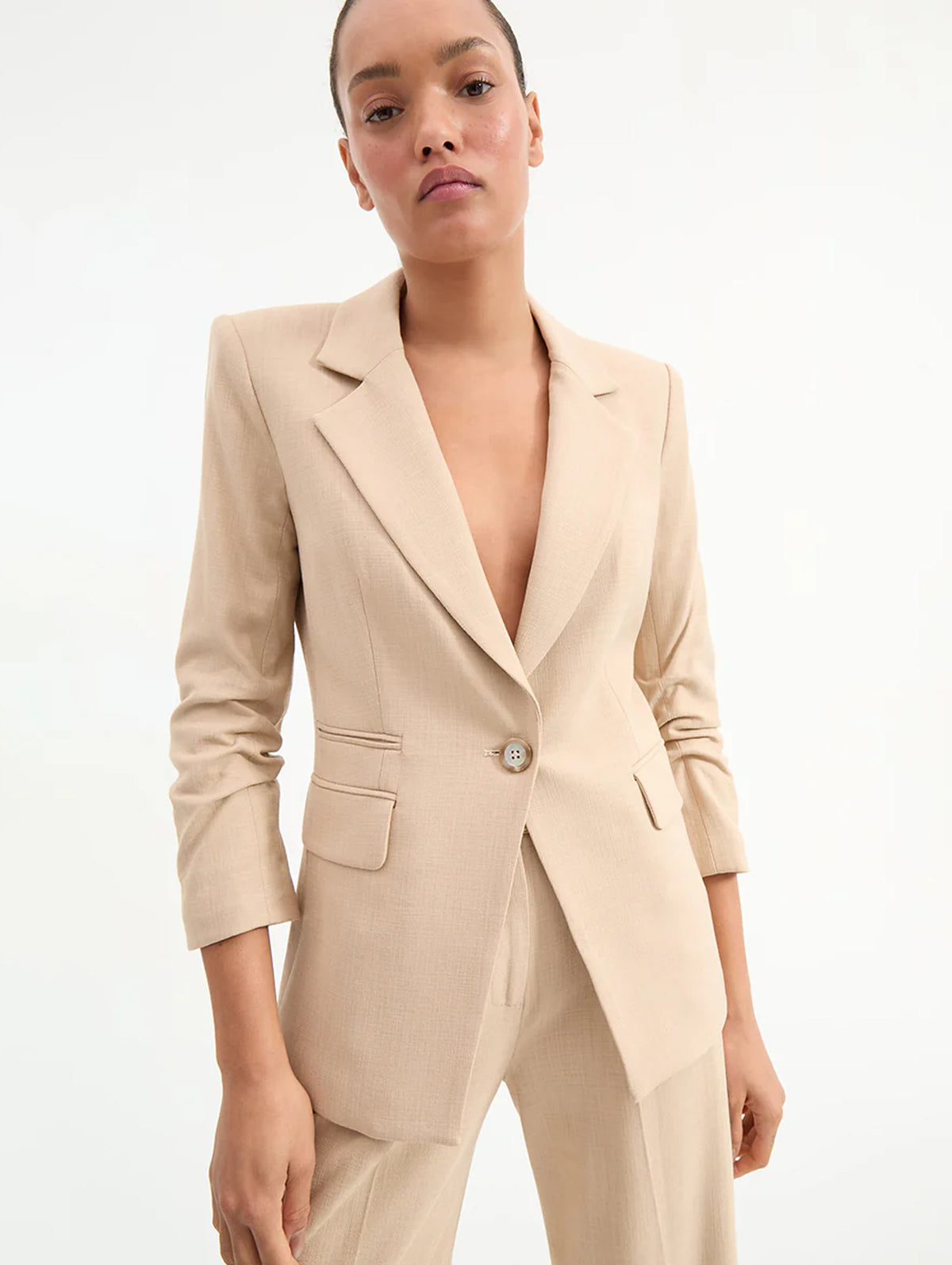 Battista Dickey Blazer in Stone