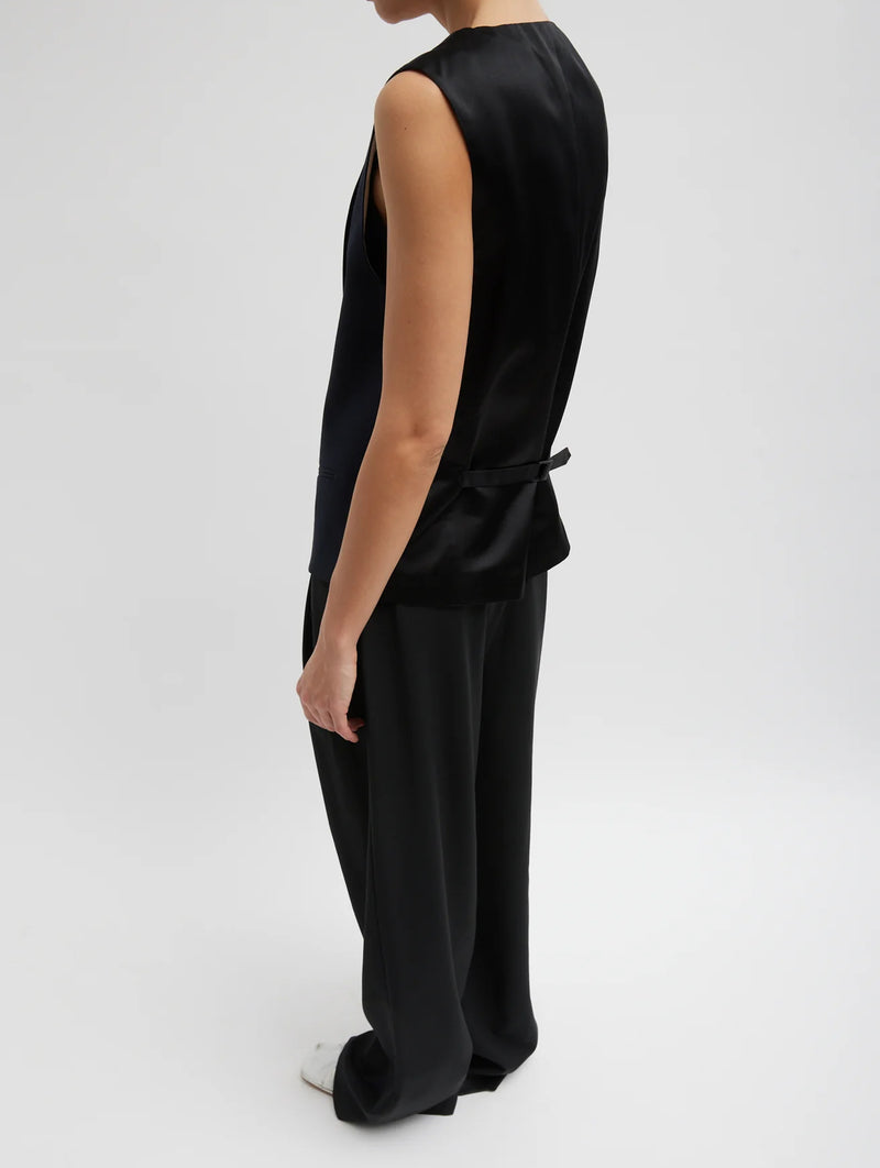 Birdseye Vest in Navy Multi