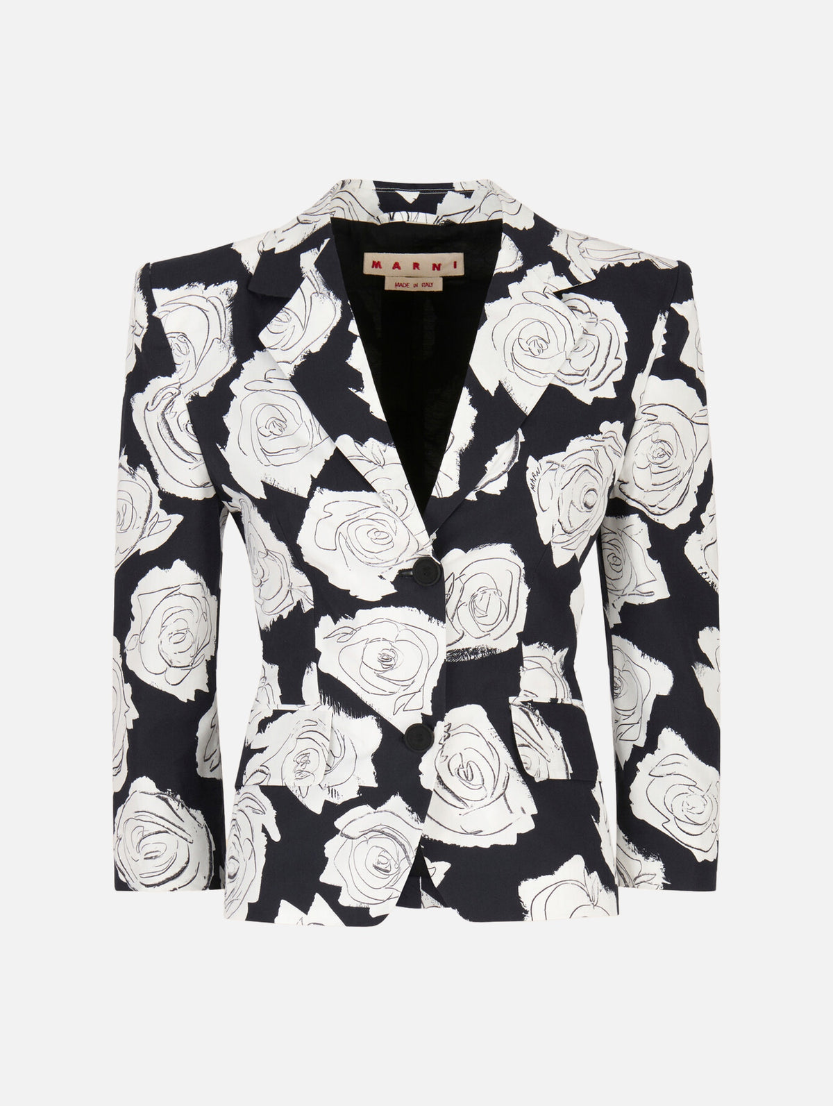 Poplin Baby Jacket with Aurora Print in Black