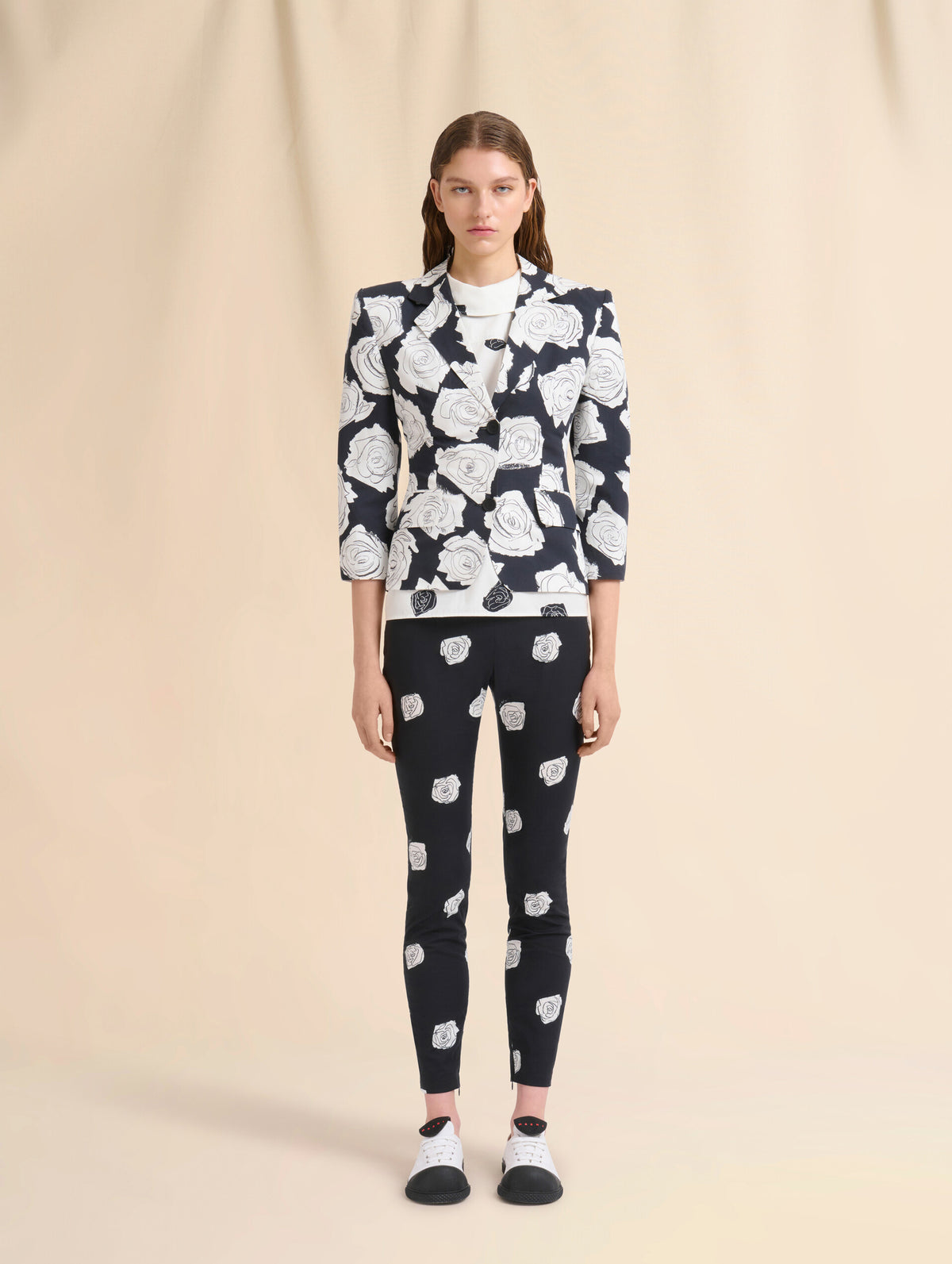 Poplin Baby Jacket with Aurora Print in Black