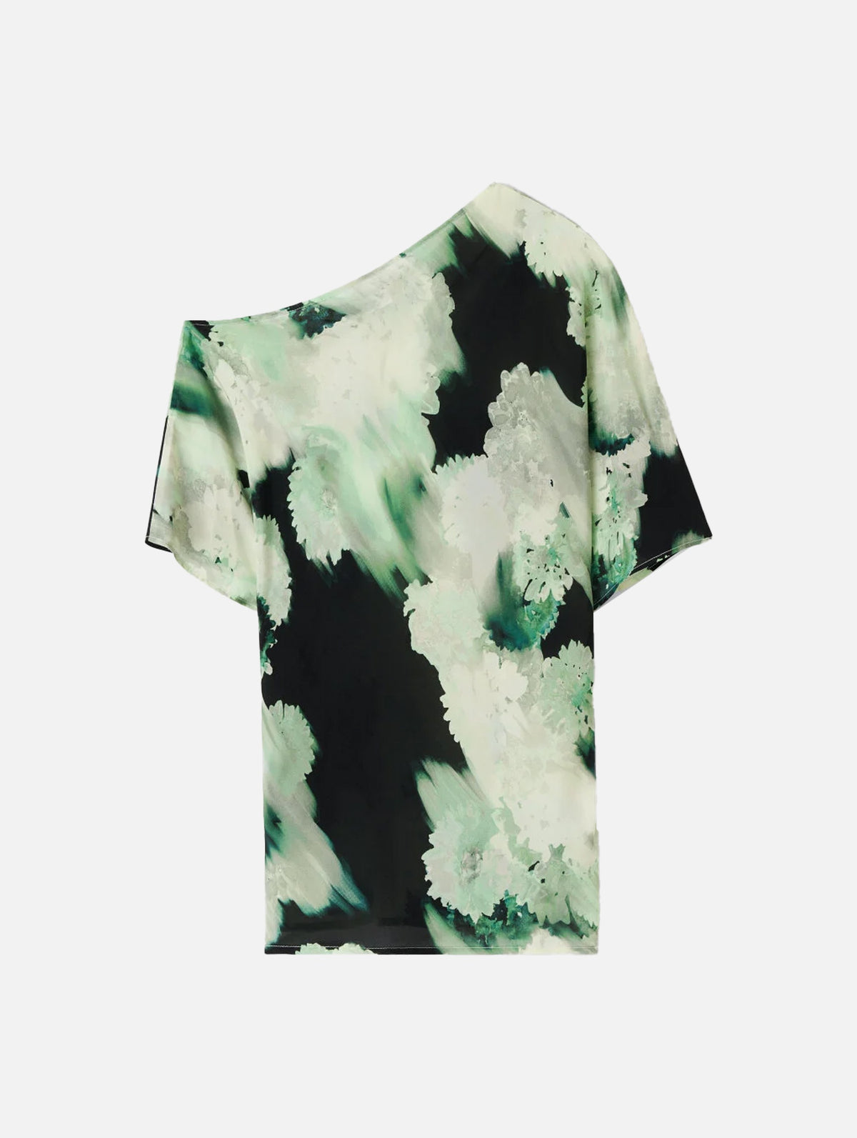 Bono Drape Blouse in Blurry Flower Green