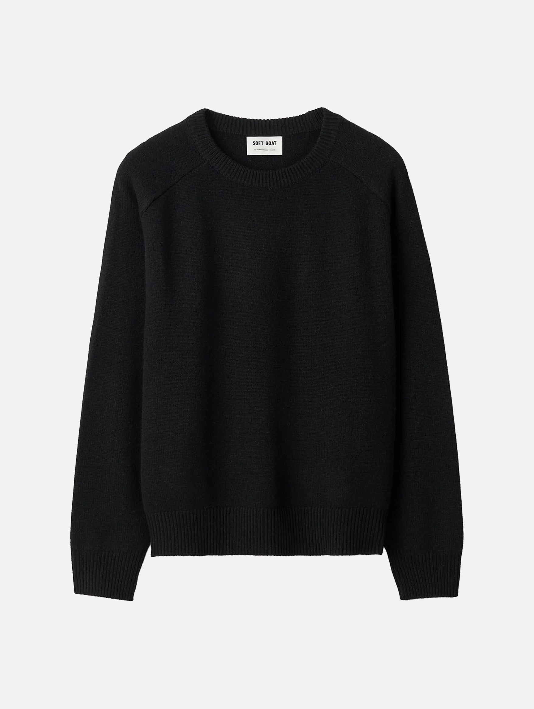 Boyfriend Cashmere Crewneck Sweater in Black