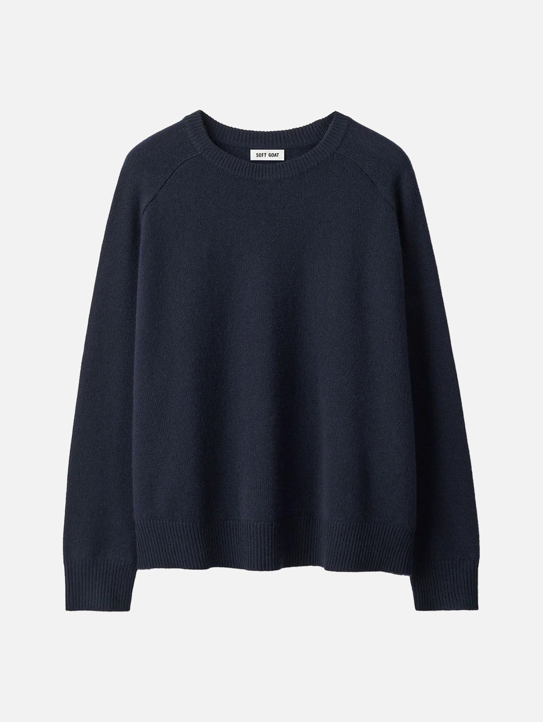 Boyfriend Cashmere Crewneck Sweater in Navy