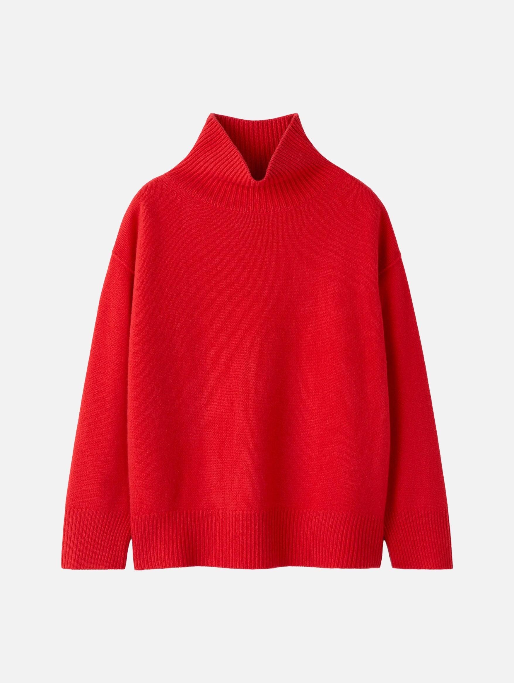 Boyfriend Cashmere Turtleneck in Rouge