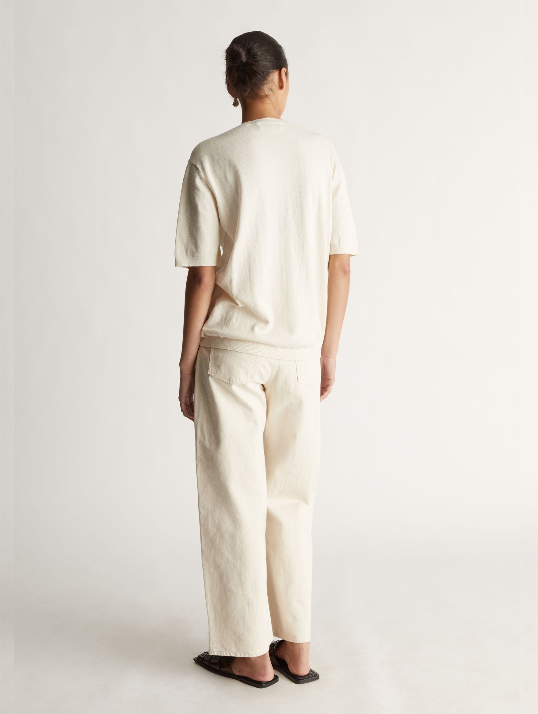 Cotton Cashmere Oversized Tee in Chromium