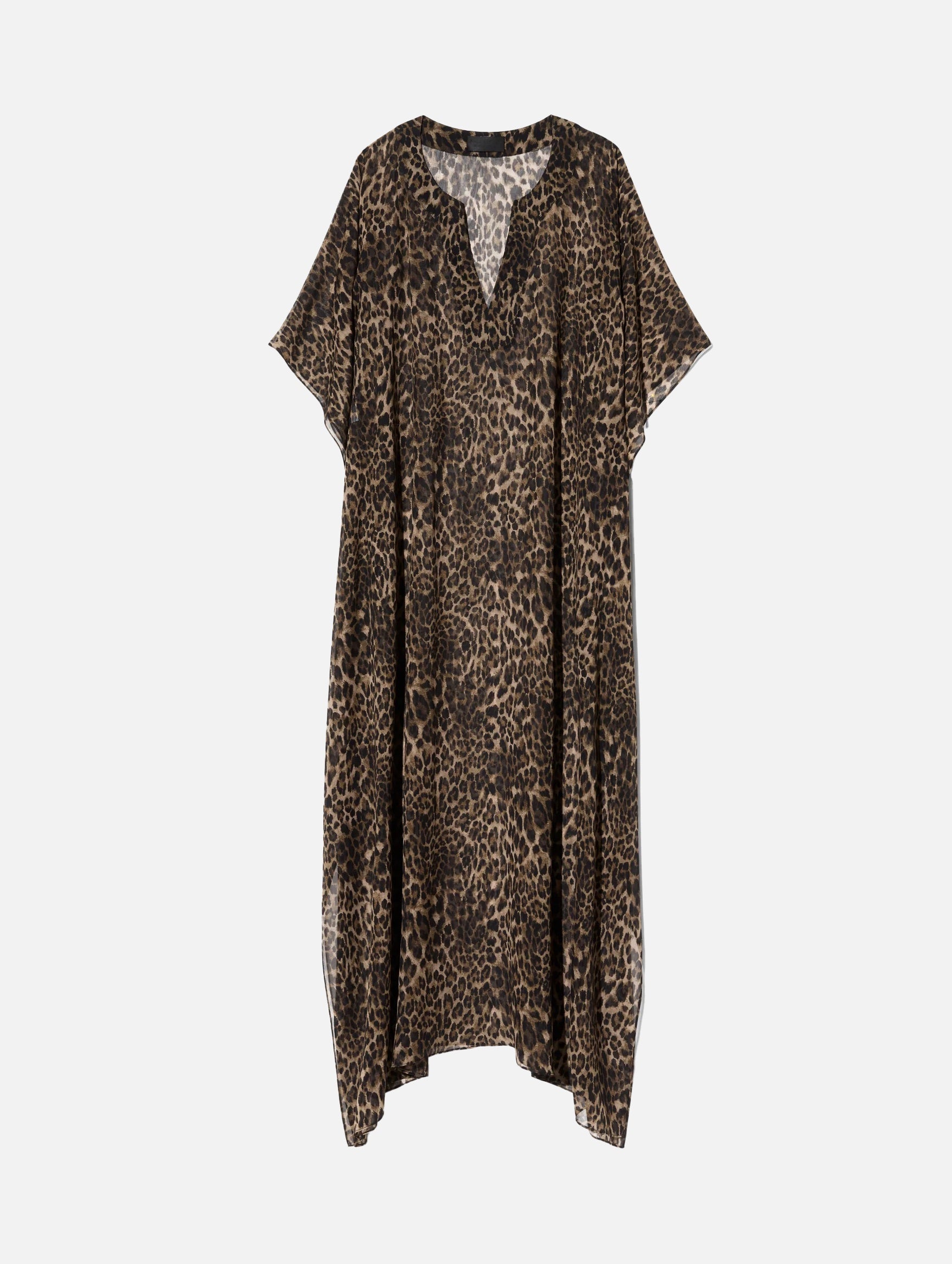 Erica Silk Caftan in Vintage Leopard Print