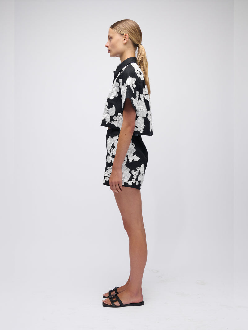 Callie Camp Shirt in Black Multi