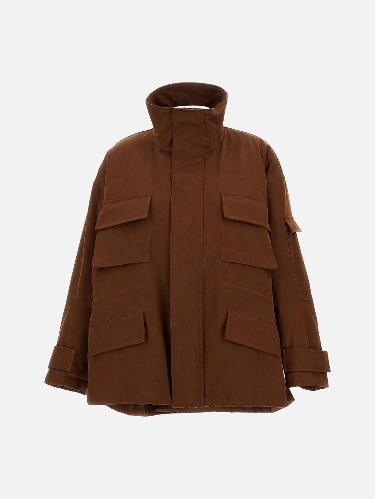 Oversized Cargo Jacket in Coffee