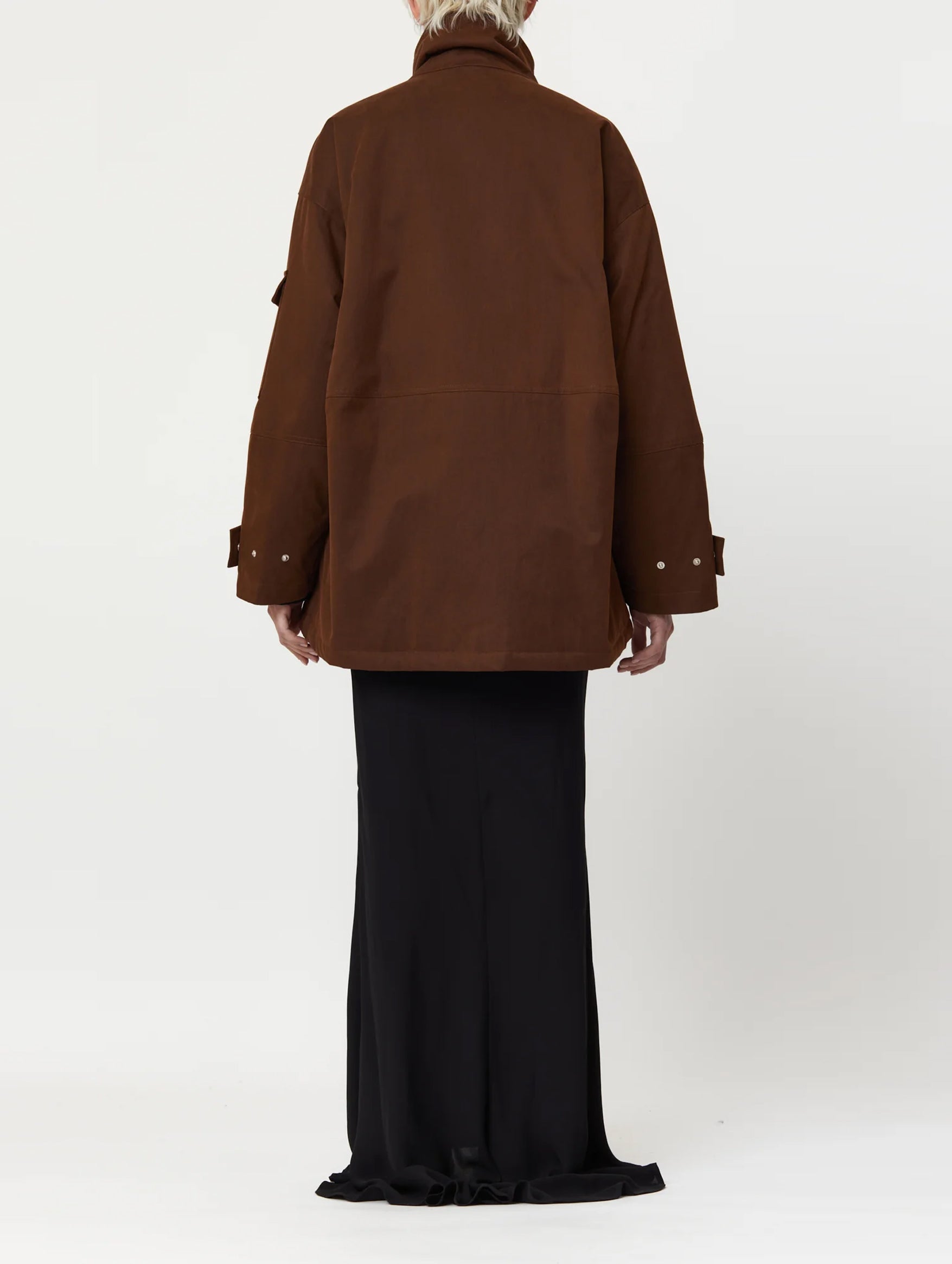 Oversized Cargo Jacket in Coffee