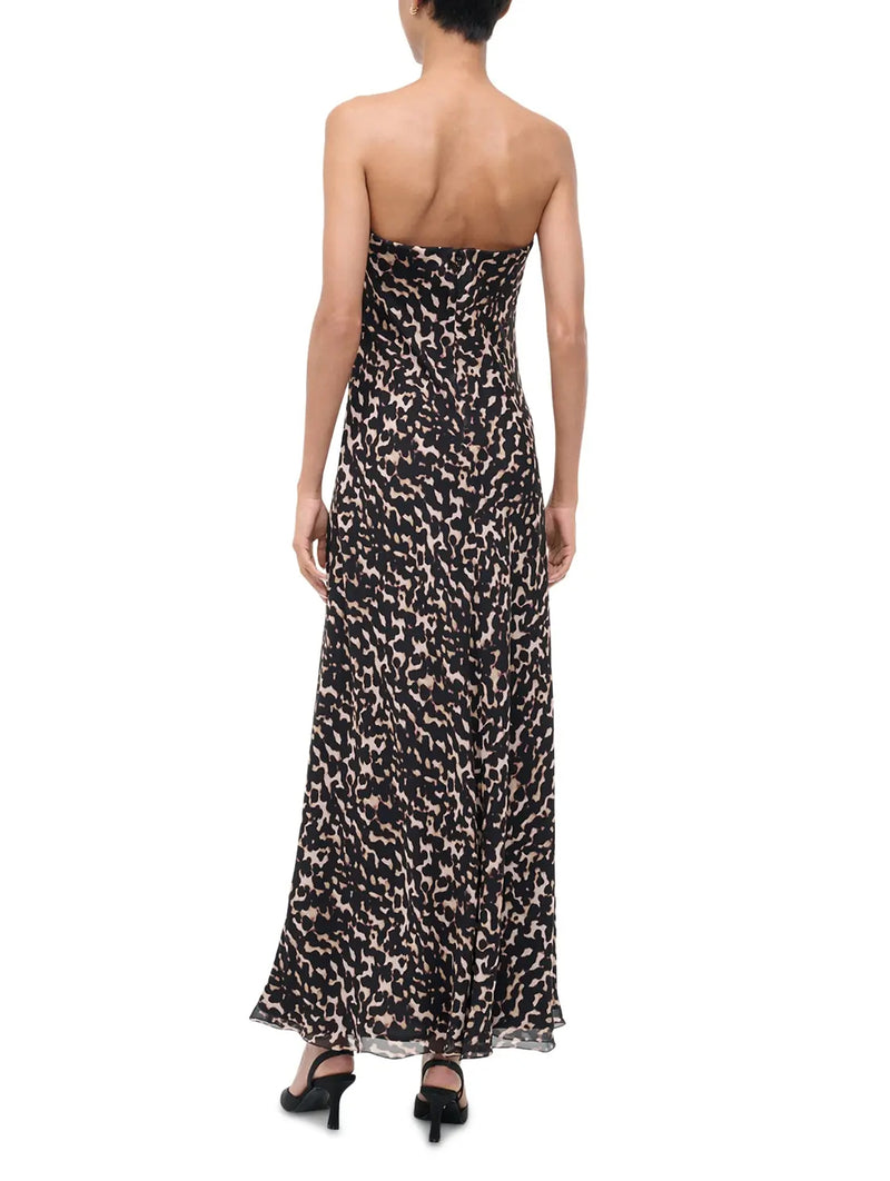 Cassie Silk Dress in Tortoise