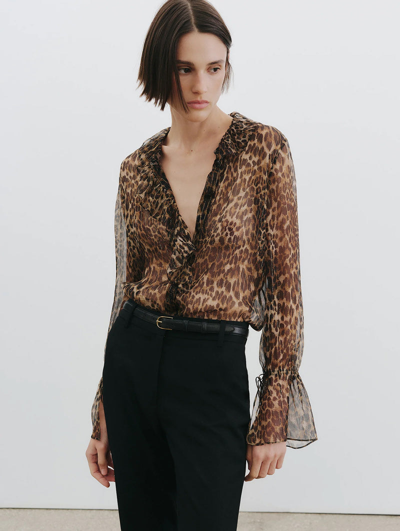 Cecily Shirt in Lurex Leopard