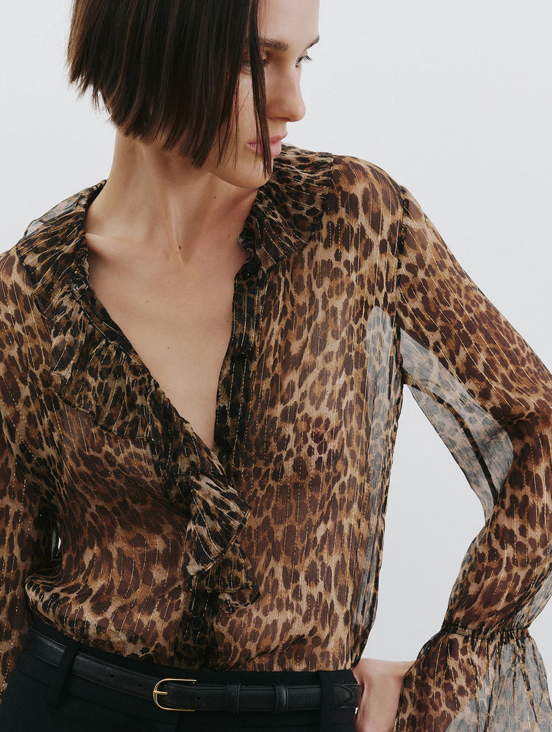 Cecily Shirt in Lurex Leopard