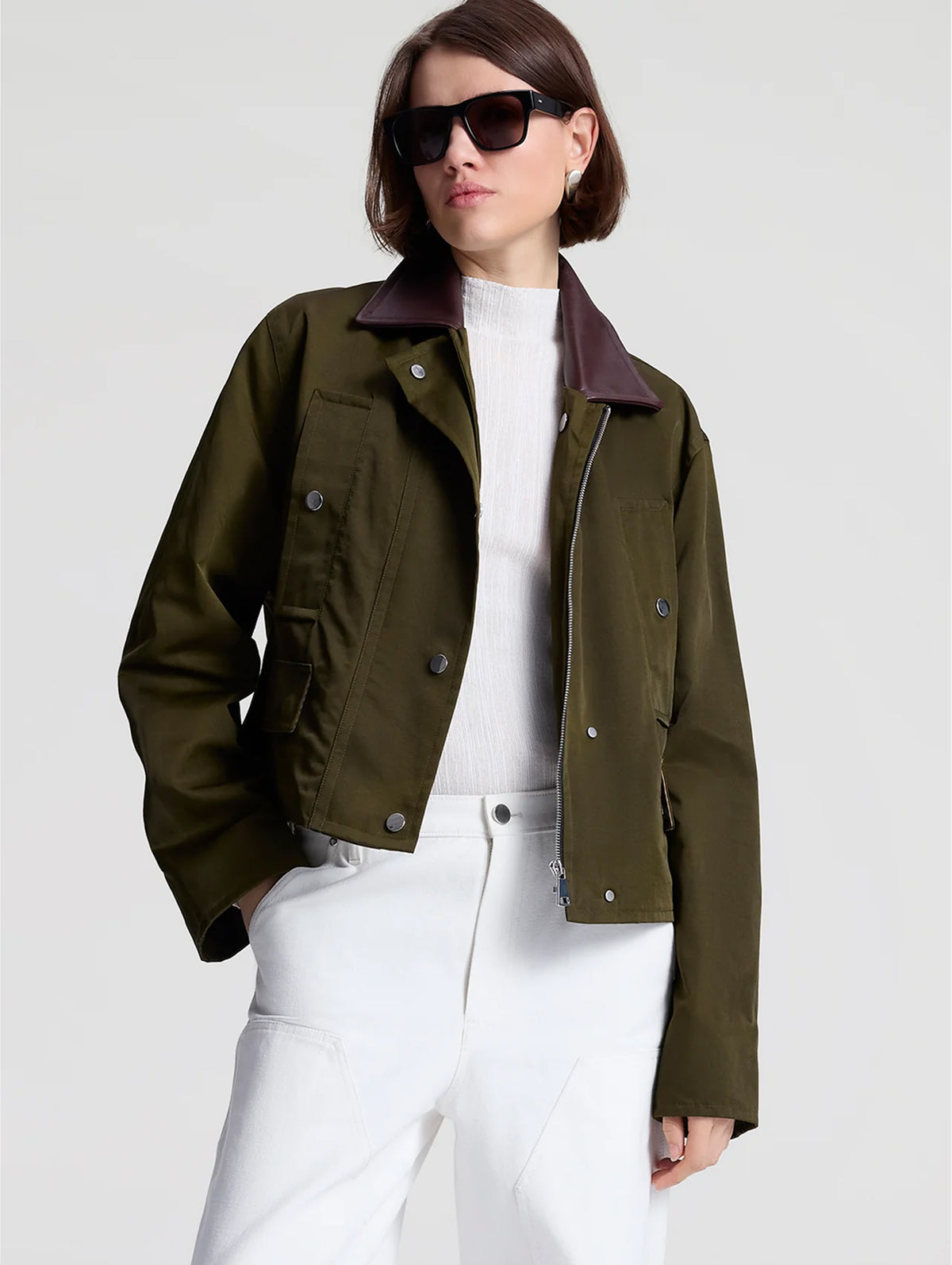 Colton Oil Cloth Jacket in Military Green