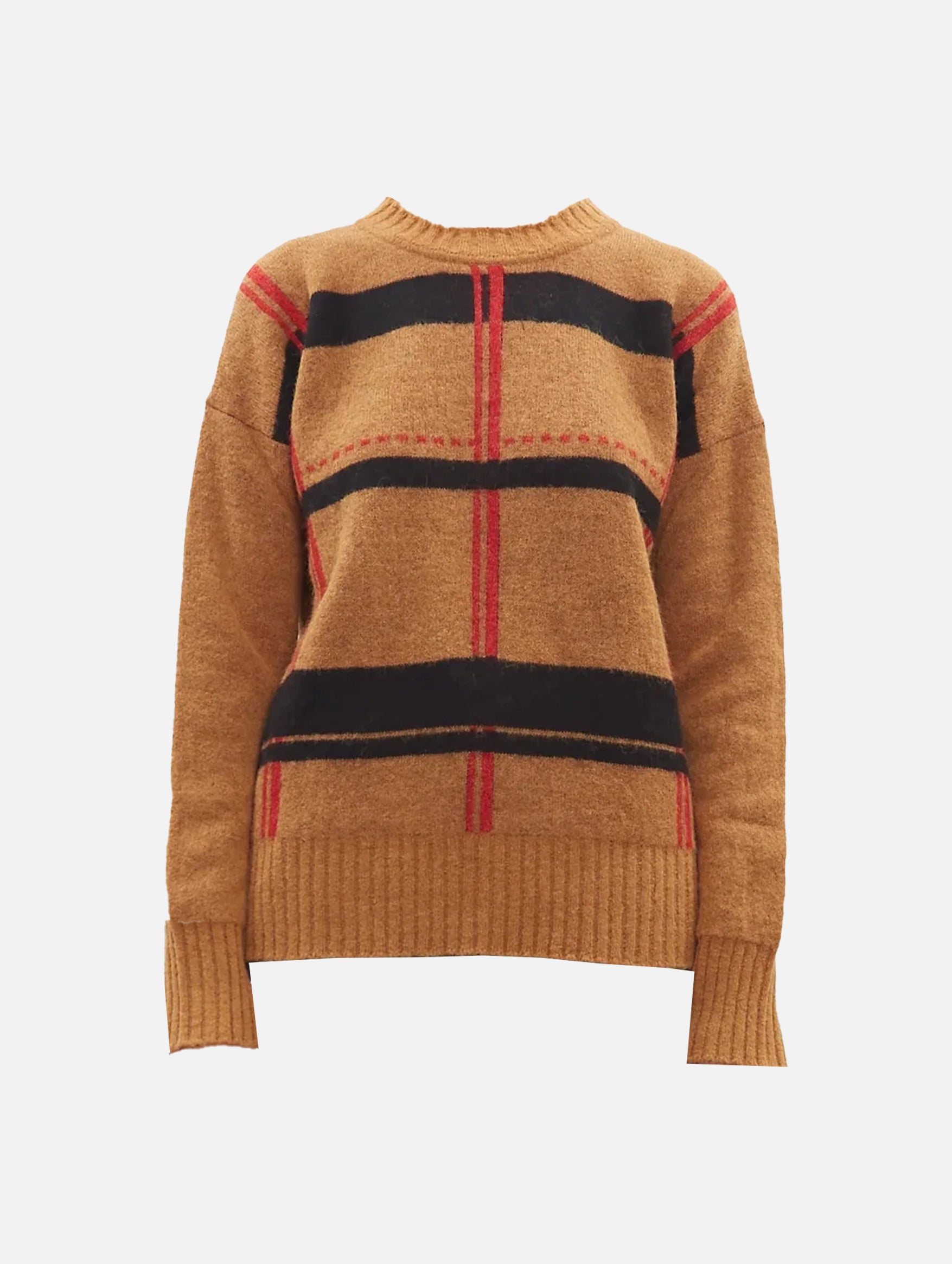 Crewneck Sweater in Tobacco Jacquard