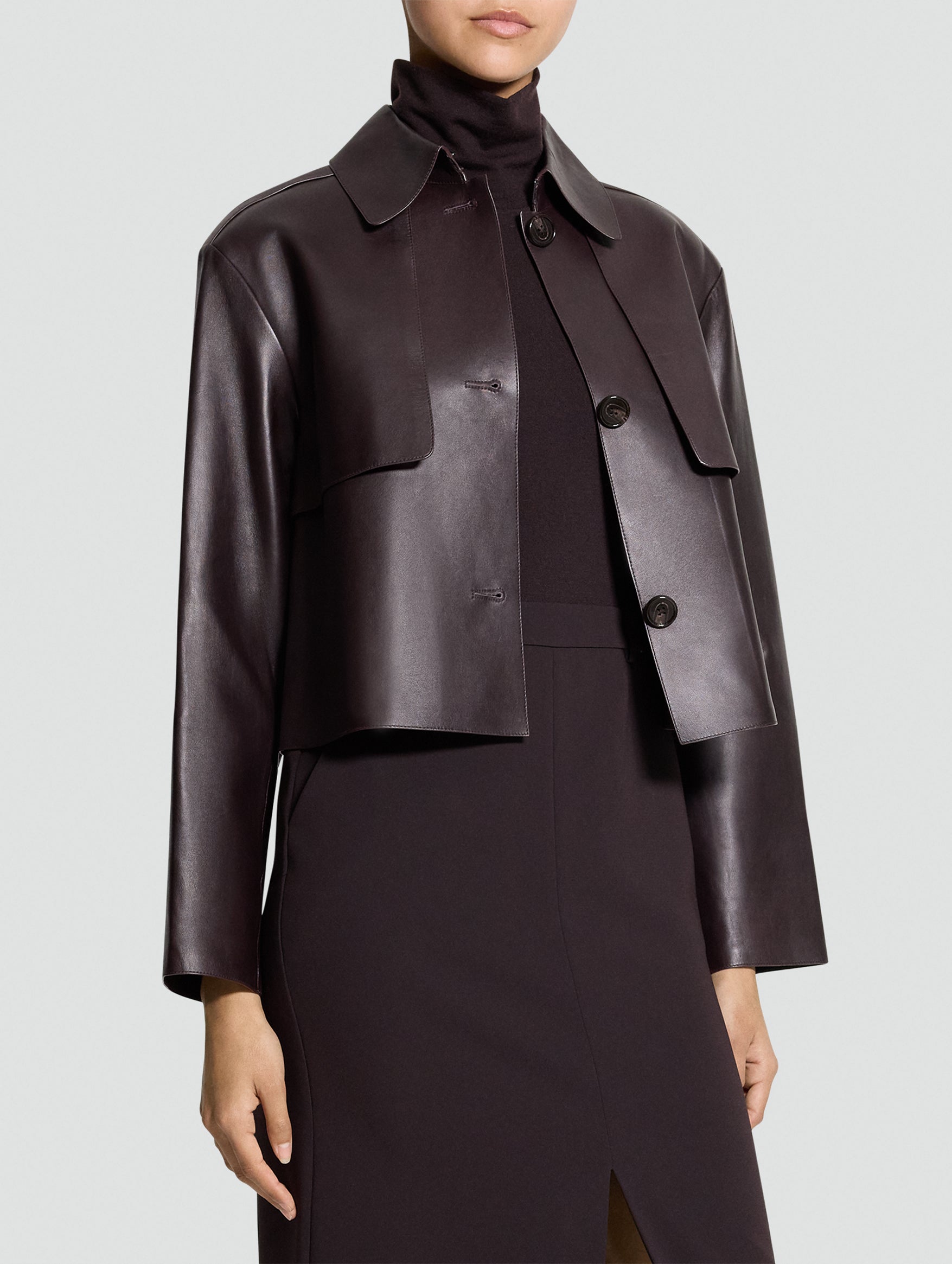 Sleek Crop Trench in Cacao