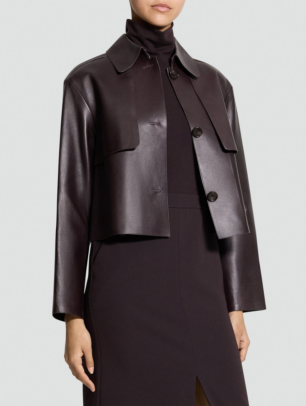 Sleek Crop Trench in Cacao