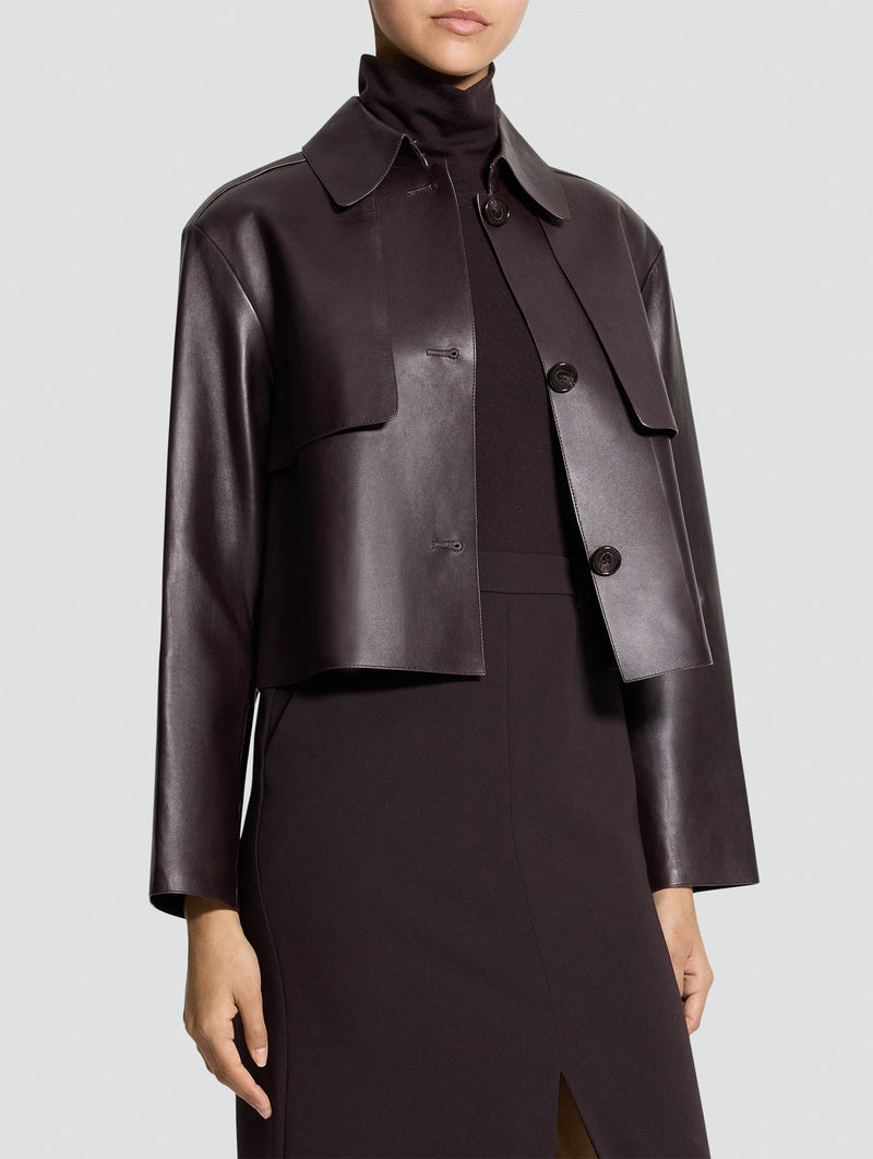 Sleek Crop Trench in Cacao