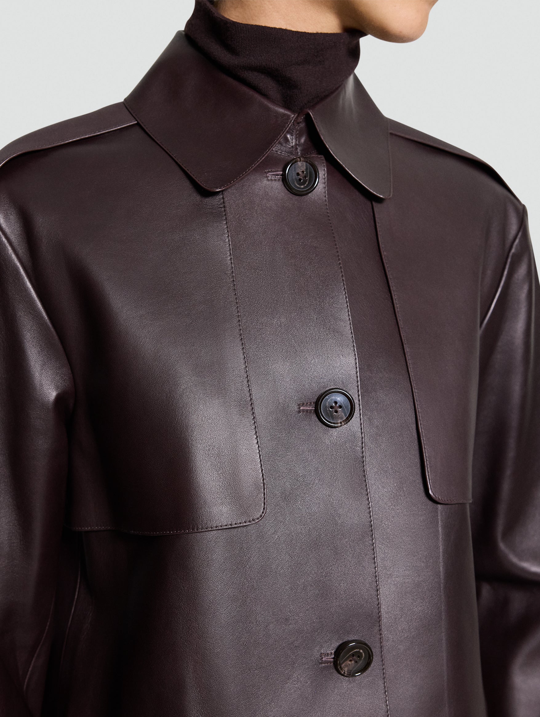 Sleek Crop Trench in Cacao