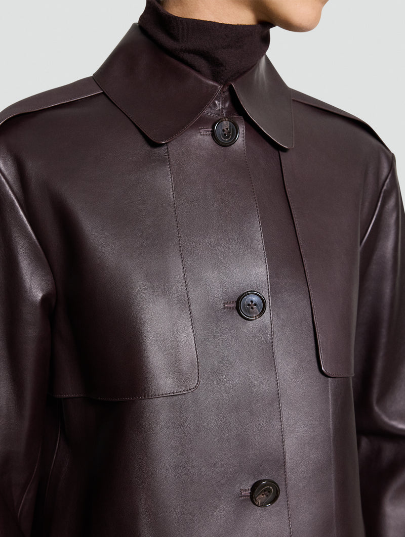 Sleek Crop Trench in Cacao