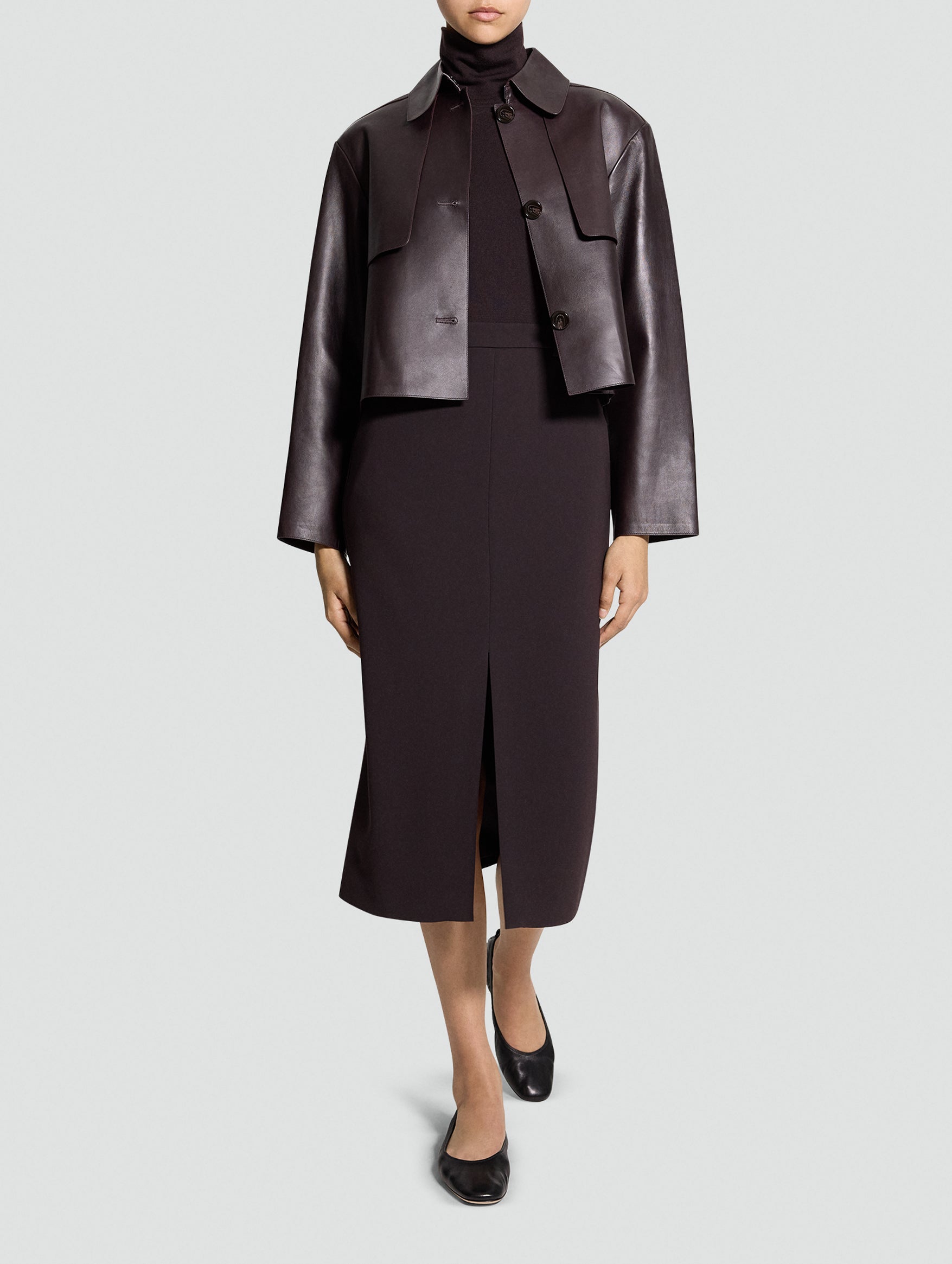 Sleek Crop Trench in Cacao