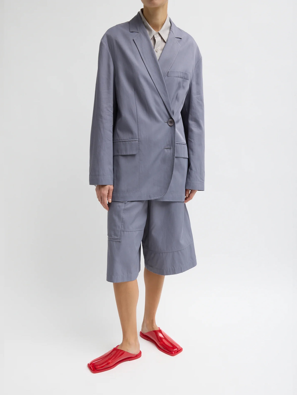 Drapey Suiting Liam Blazer in Deep Violet