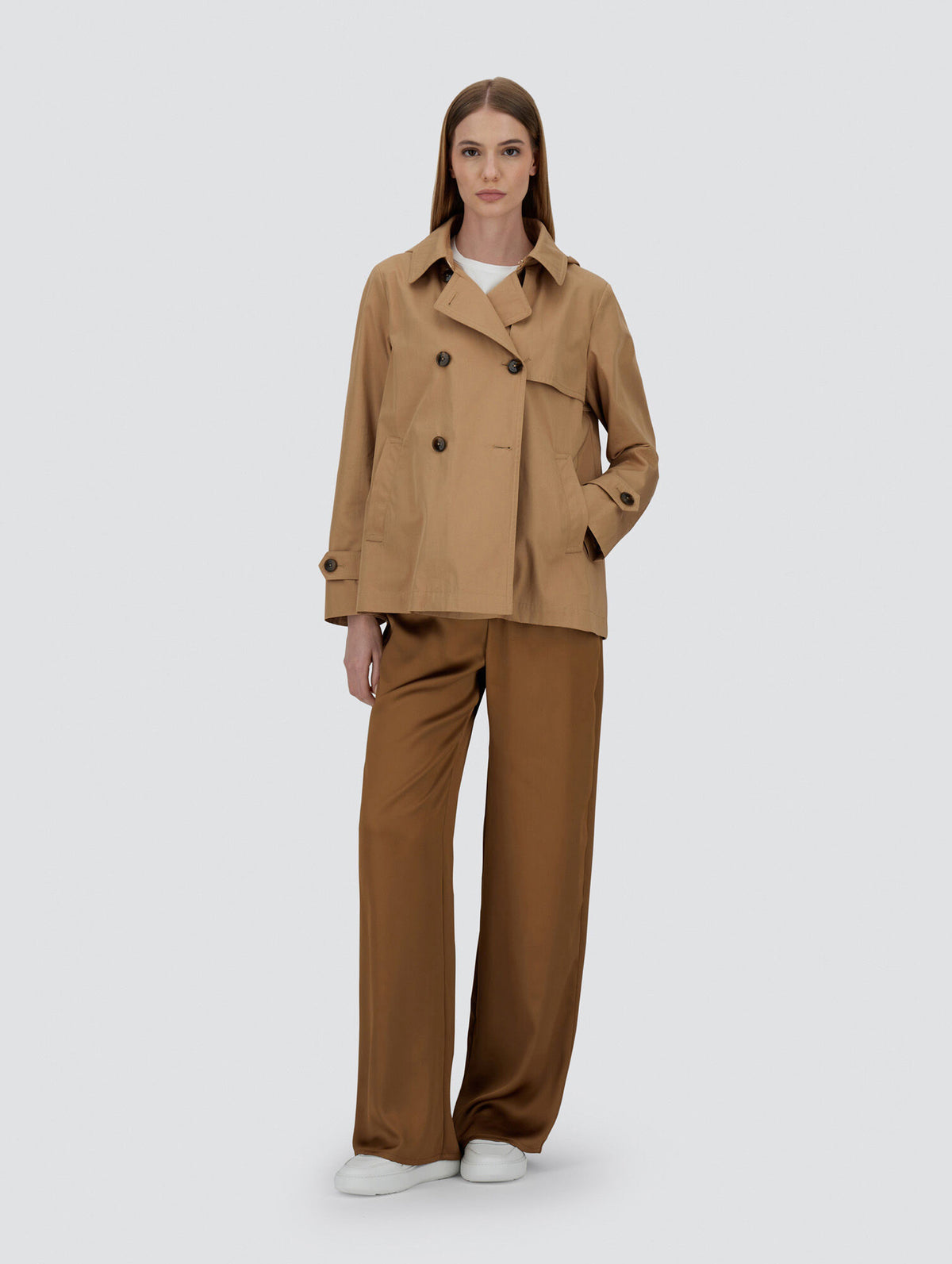 Dean Pea Coat in Camel
