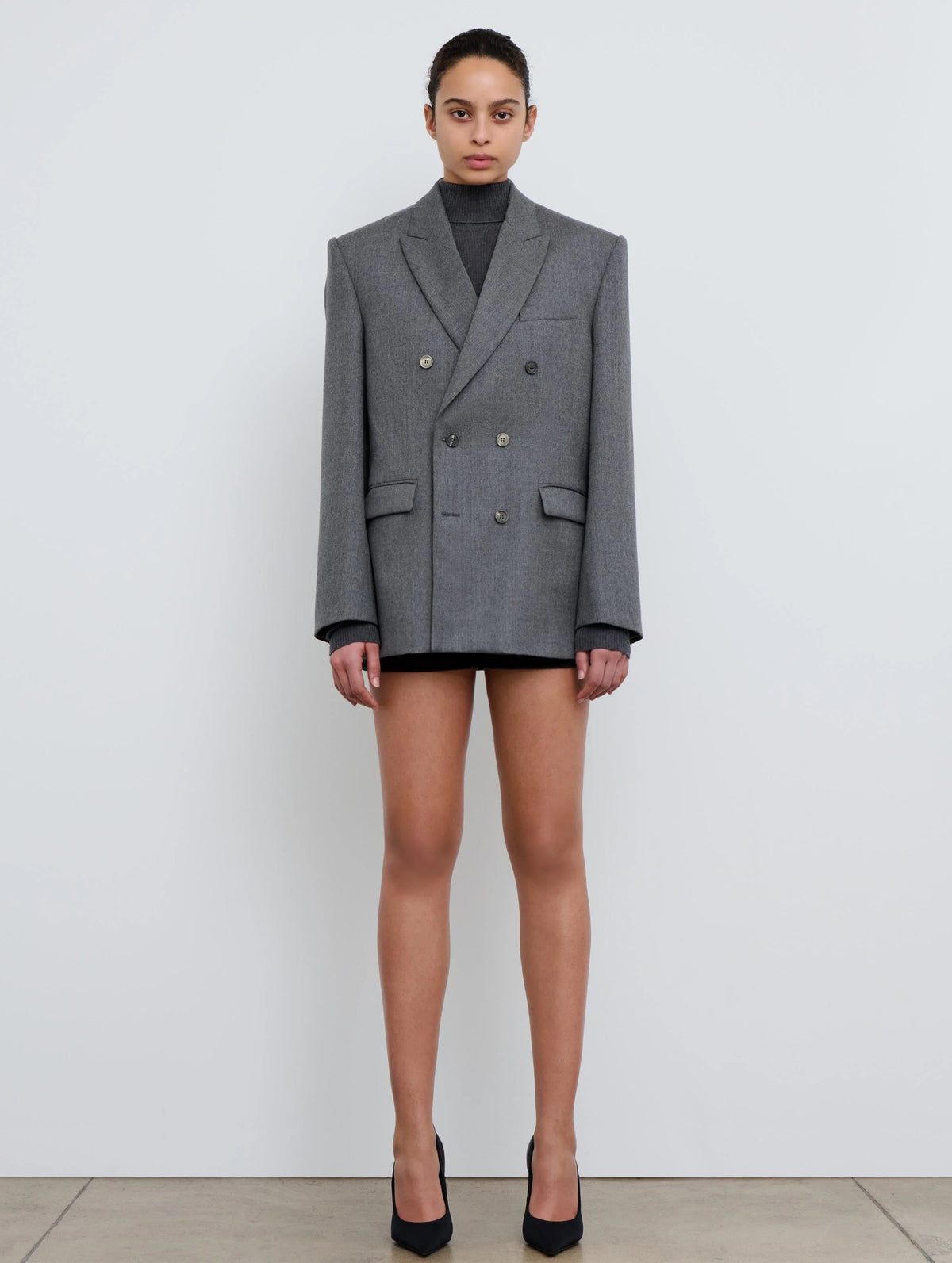 Double Breasted Blazer in Charcoal