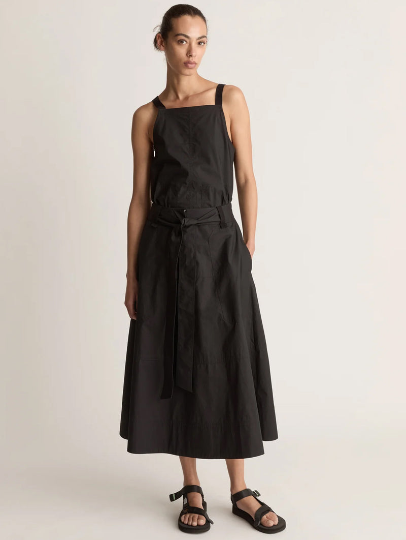 LM Poplin Flare Skirt in Black