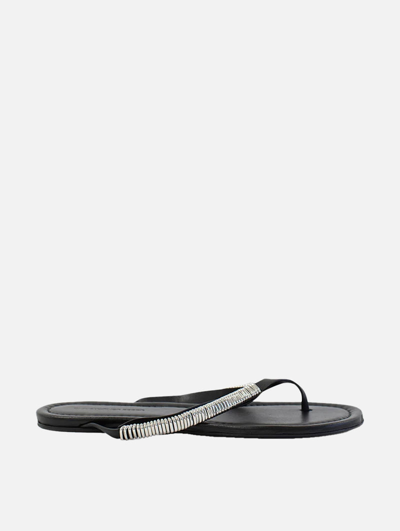 Frida Pierced Flip Flop in Black