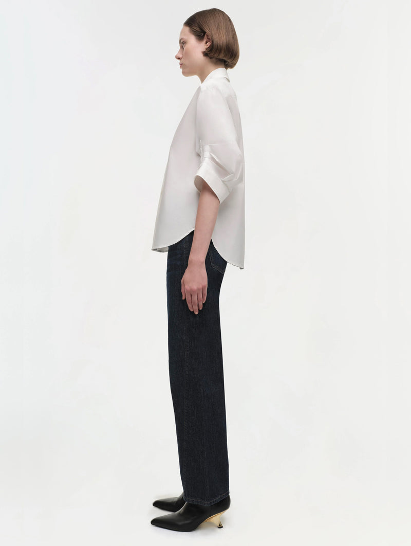Gemma Three Quarter Sleeve Shirt in White