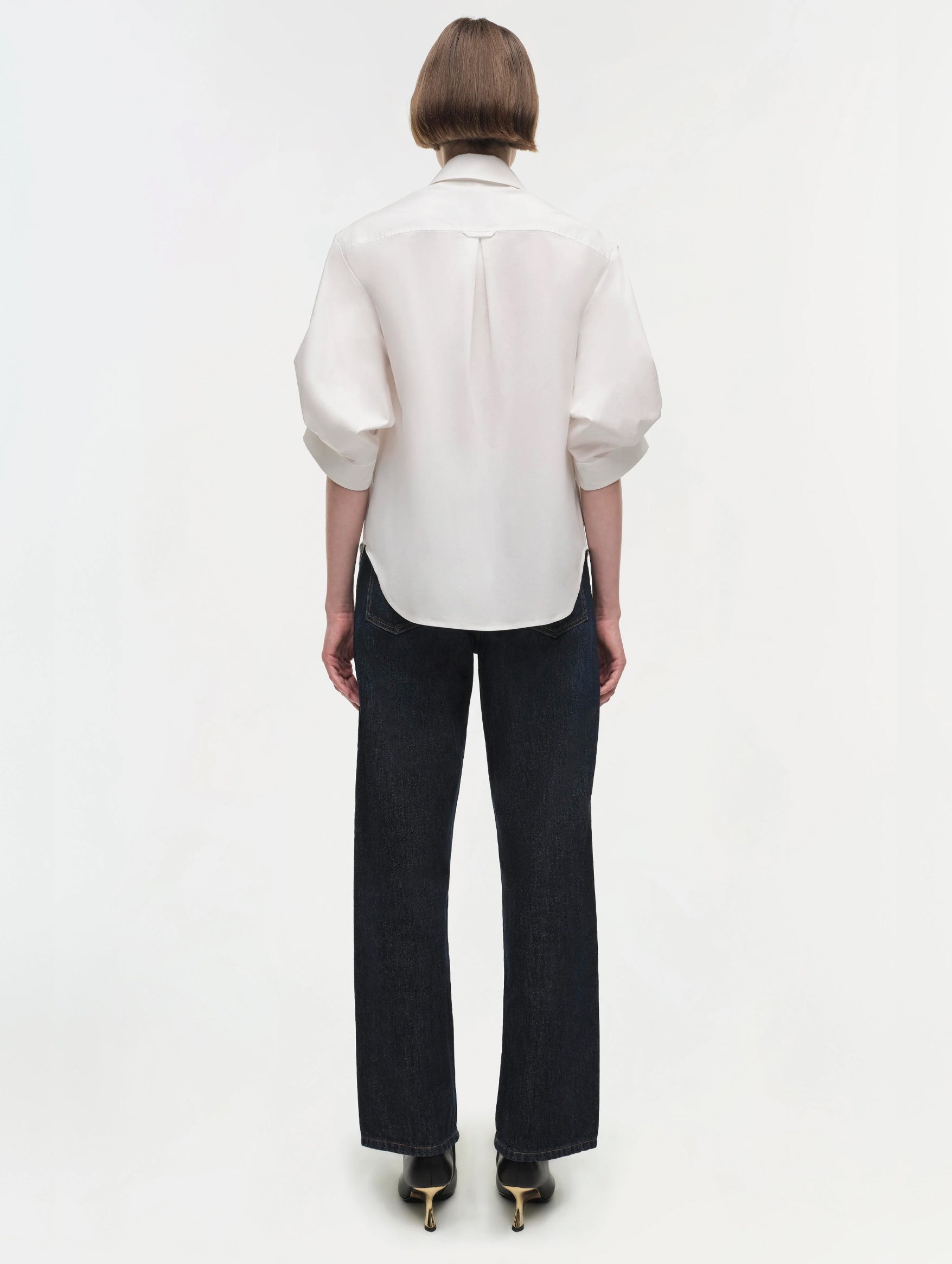 Gemma Three Quarter Sleeve Shirt in White