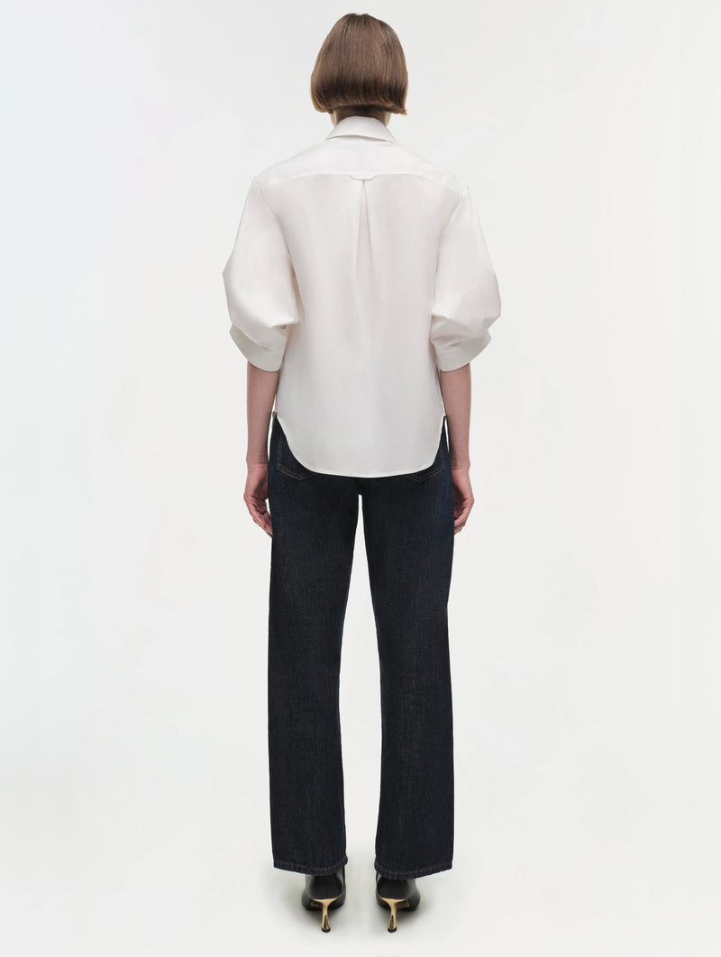 Gemma Three Quarter Sleeve Shirt in White