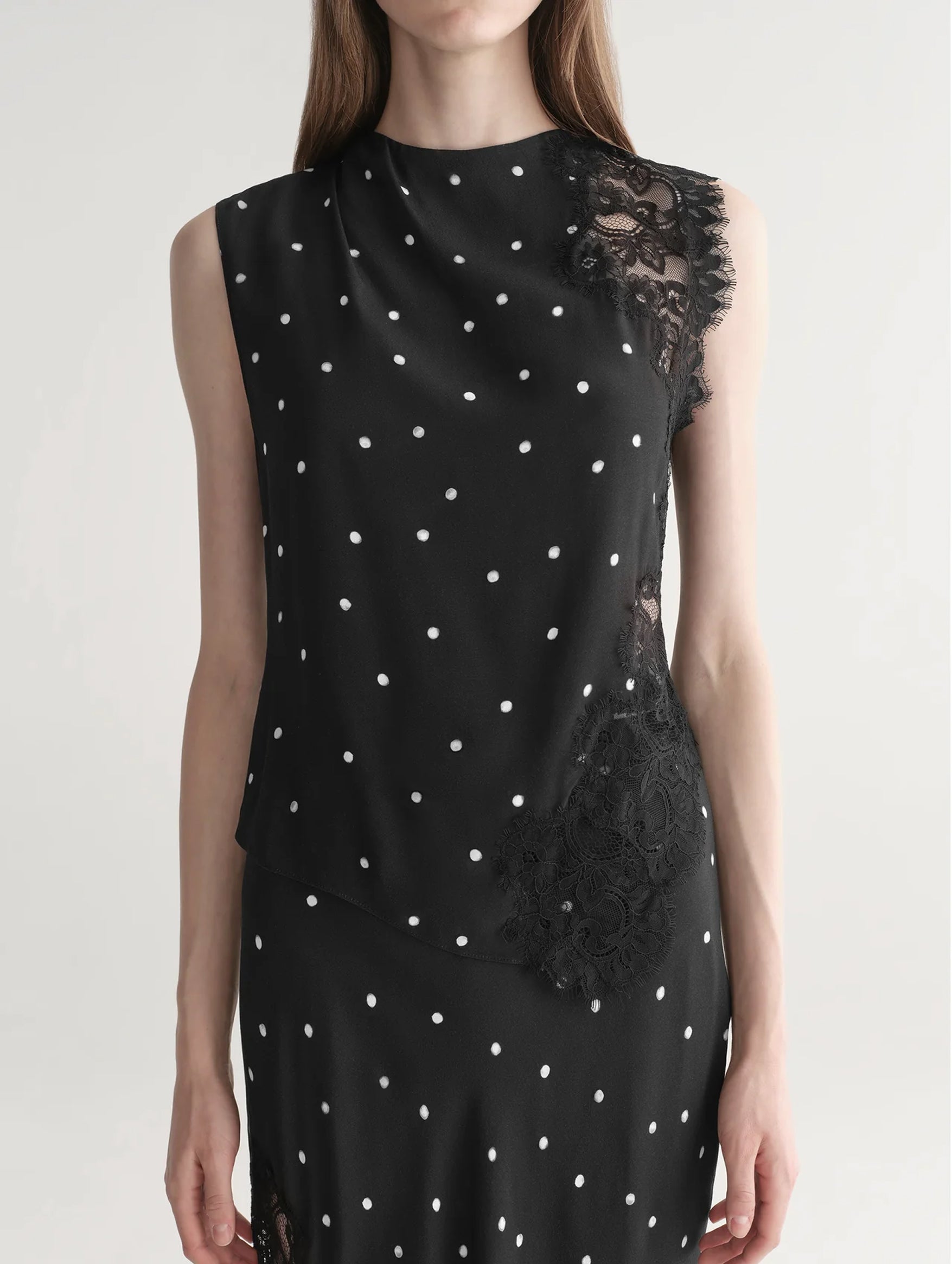 Gracie Polka Dot Top in Black and Cream