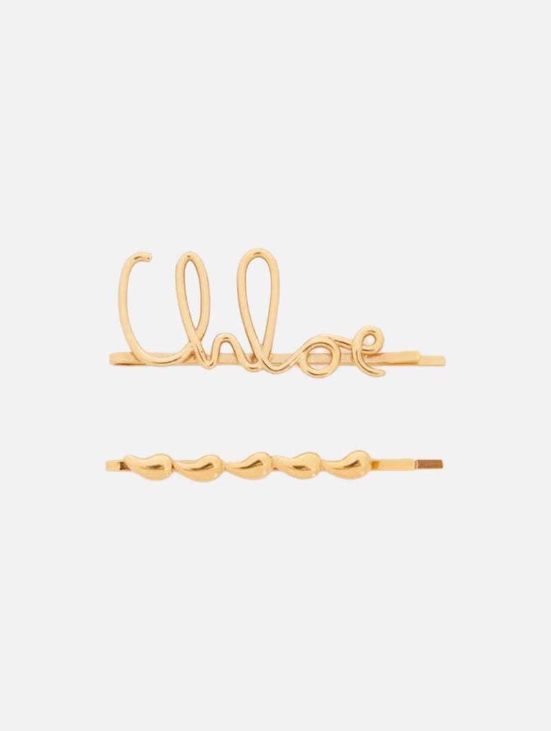 Chloé Iconic Hair Clips in Vintage Gold