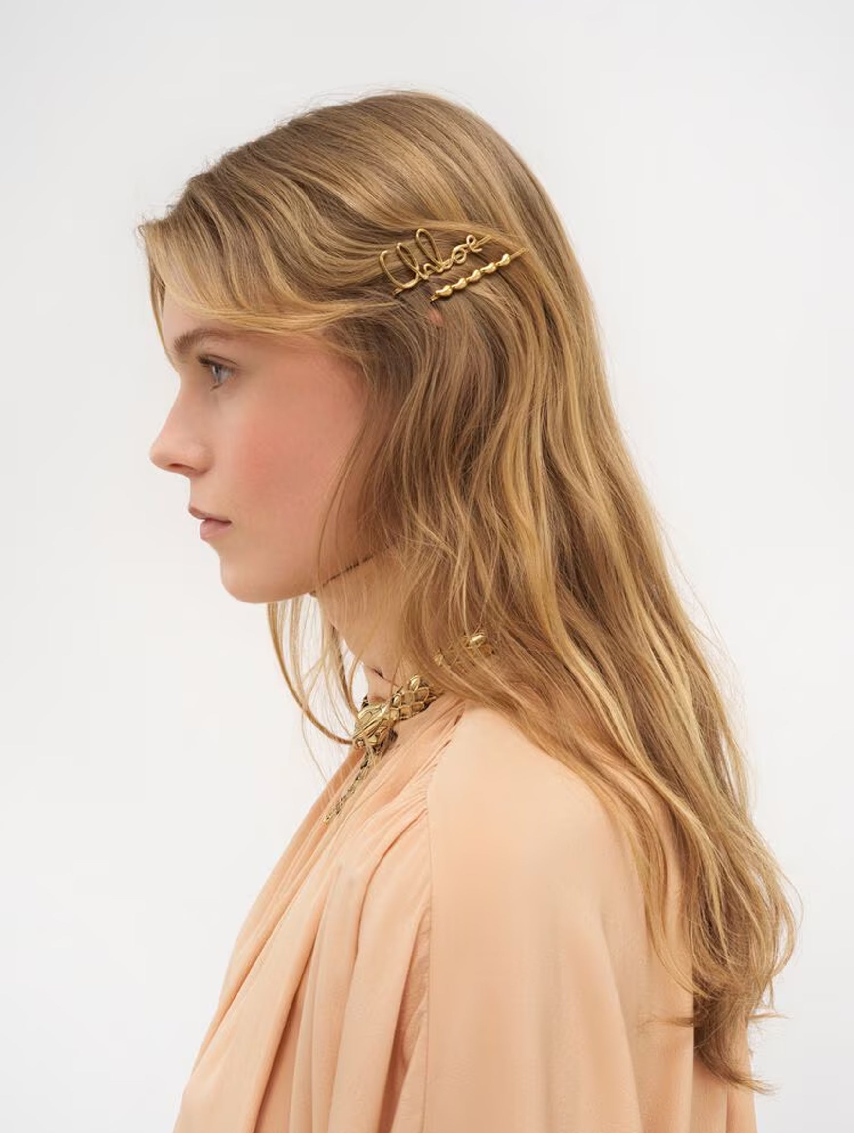 Chloé Iconic Hair Clips in Vintage Gold