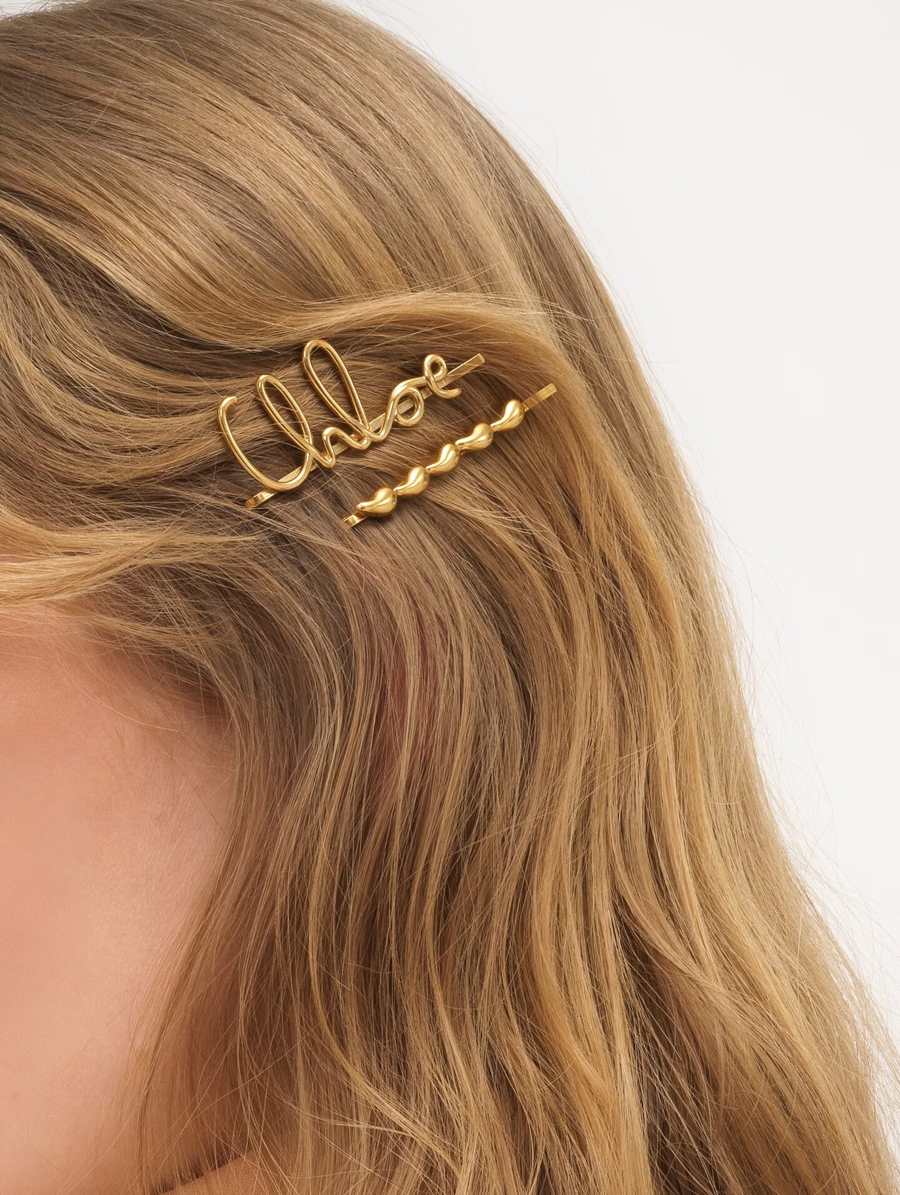 Chloé Iconic Hair Clips in Vintage Gold