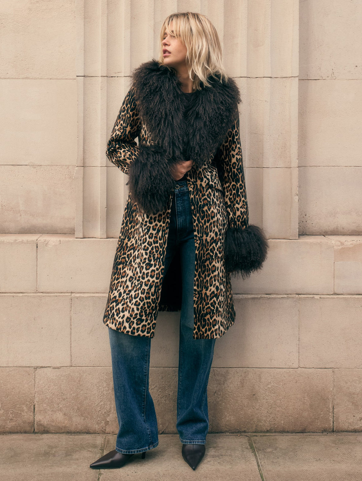 Harley Coat in Leopard & Chocolate Brown