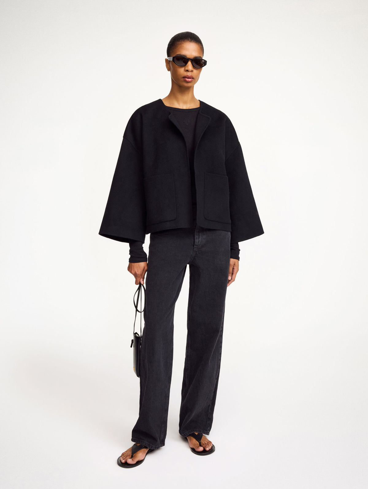 Jacquie Wool Jacket in Black